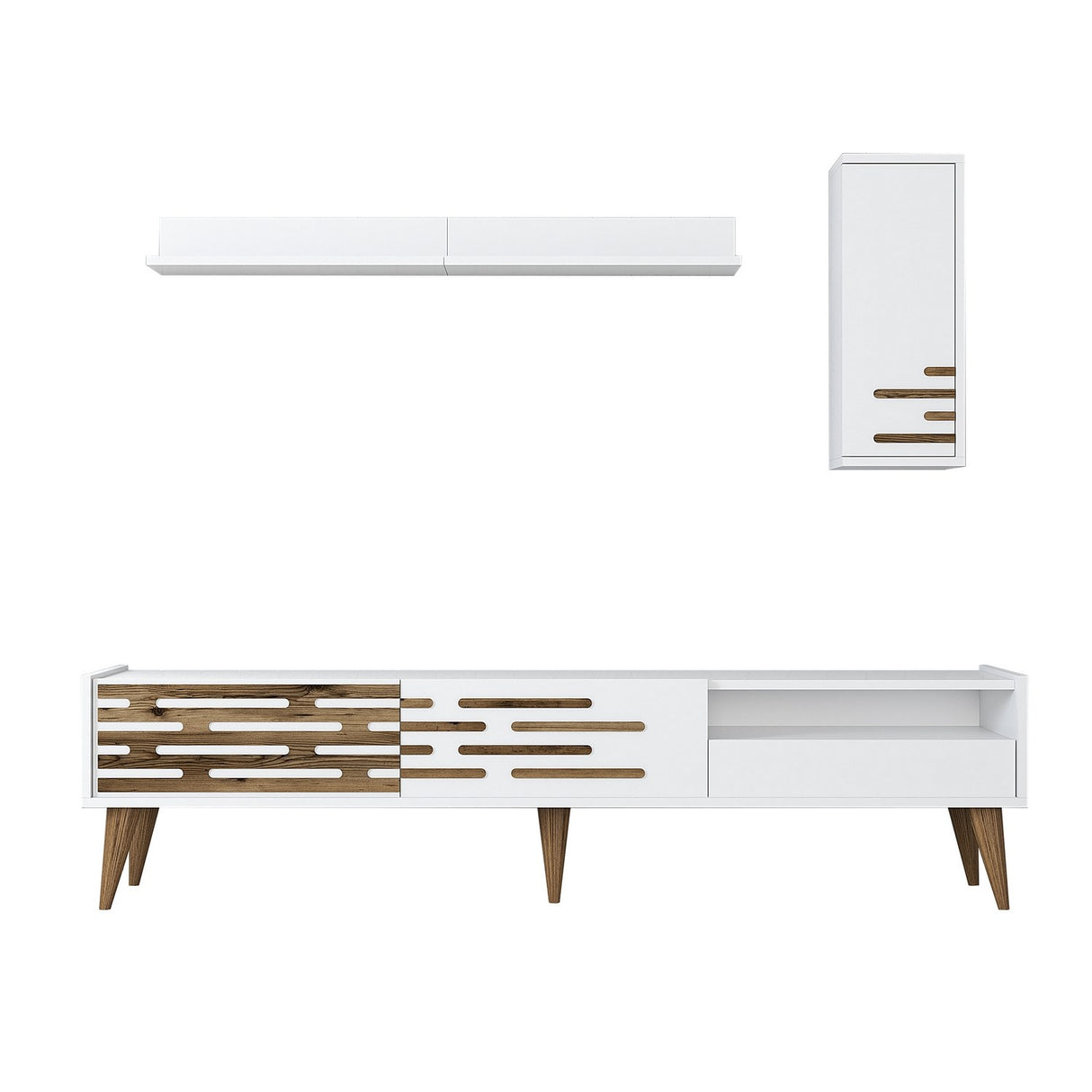 Comodă TV Valensiya, Alb, 180x45x35 cm