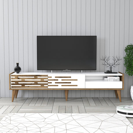 Comodă TV Valensiya, Nuc - Alb, 180x45x35 cm