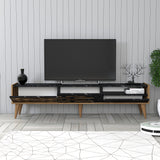 Comodă TV Valensiya, Nuc - Negru - Marble, 180x45x35 cm