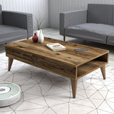 Măsuță de cafea Valensiya, Diverse culori, 105x60x35 cm - Nuc | SKU: 845HCT5359 | Măsuță de cafea Valensiya, 105x60x35 cm, varianta Nuc, produs pentru amenajarea locuinței, disponibil online în România la CasaMob
