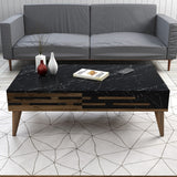 Măsuță de cafea Valensiya, Diverse culori, 105x60x35 cm - Nuc - Negru - Marble | SKU: 845HCT5361 | Măsuță de cafea Valensiya, 105x60x35 cm, varianta Nuc - Negru - Marble, produs pentru amenajarea locuinței, disponibil online în România la CasaMob