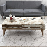 Set mobilă pentru sufragerie Valensiya, Diverse culori, 180x45x35 cm - Nuc - Alb - Marble | SKU: 845HCT5365 | Set mobilă pentru sufragerie Valensiya, 180x45x35 cm, varianta Nuc - Alb - Marble, produs pentru amenajarea locuinței, disponibil online în România la CasaMob