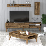Set mobilă pentru sufragerie Valensiya, Diverse culori, 180x45x35 cm - Nuc | SKU: 845HCT5366 | Set mobilă pentru sufragerie Valensiya, 180x45x35 cm, varianta Nuc, produs pentru amenajarea locuinței, disponibil online în România la CasaMob