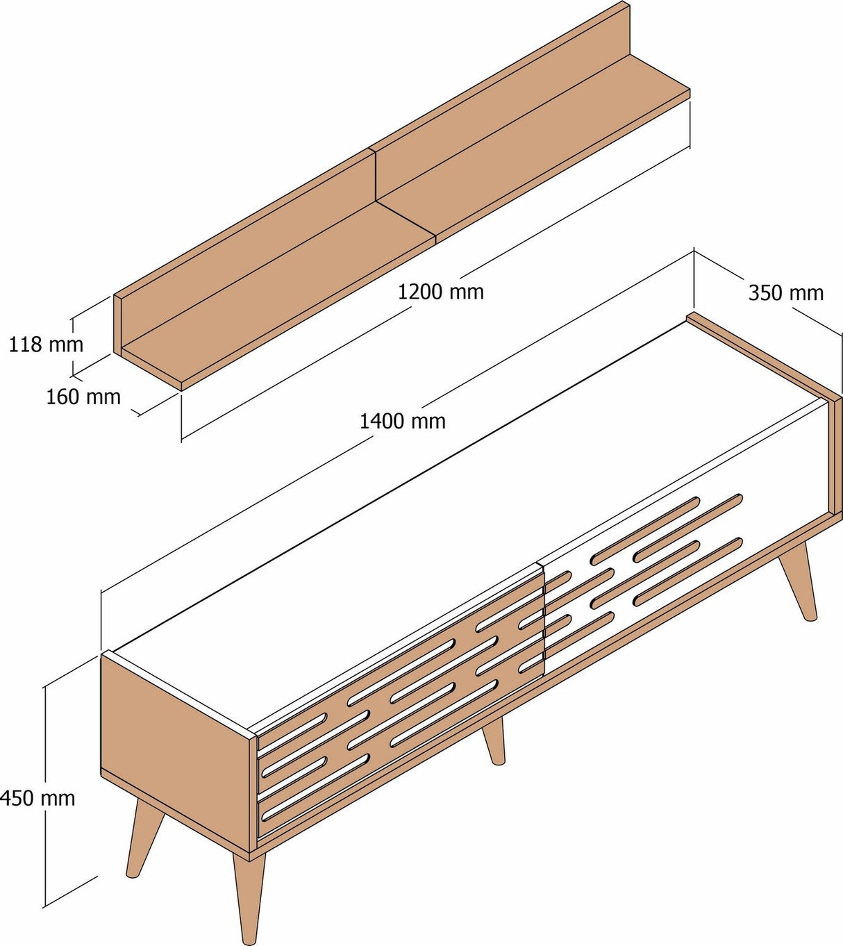 Comodă TV Valensiya 140, Diverse culori, 140x45x35 cm - Nuc - Antracit | SKU: 845HCT5384 | Comodă TV Valensiya 140, 140x45x35 cm, varianta Nuc - Antracit, produs pentru amenajarea locuinței, disponibil online în România la CasaMob