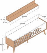 Comodă TV Valensiya 140, Diverse culori, 140x45x35 cm - Nuc - Antracit | SKU: 845HCT5384 | Comodă TV Valensiya 140, 140x45x35 cm, varianta Nuc - Antracit, produs pentru amenajarea locuinței, disponibil online în România la CasaMob