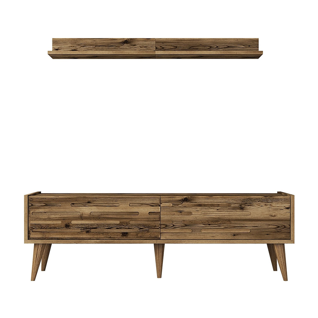 Comodă TV Valensiya 140, Diverse culori, 140x45x35 cm - Nuc | SKU: 845HCT5387 | Comodă TV Valensiya 140, 140x45x35 cm, varianta Nuc, produs pentru amenajarea locuinței, disponibil online în România la CasaMob
