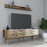 Comodă TV Valensiya 140, Diverse culori, 140x45x35 cm - Nuc - Crem | SKU: 845HCT5388 | Comodă TV Valensiya 140, 140x45x35 cm, varianta Nuc - Crem, produs pentru amenajarea locuinței, disponibil online în România la CasaMob