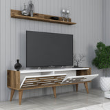 Set mobilă pentru sufragerie Valensiya 140, Diverse culori, 140x45x35 cm - Nuc - Alb | SKU: 845HCT5392 | Set mobilă pentru sufragerie Valensiya 140, 140x45x35 cm, varianta Nuc - Alb, produs pentru amenajarea locuinței, disponibil online în România la CasaMob