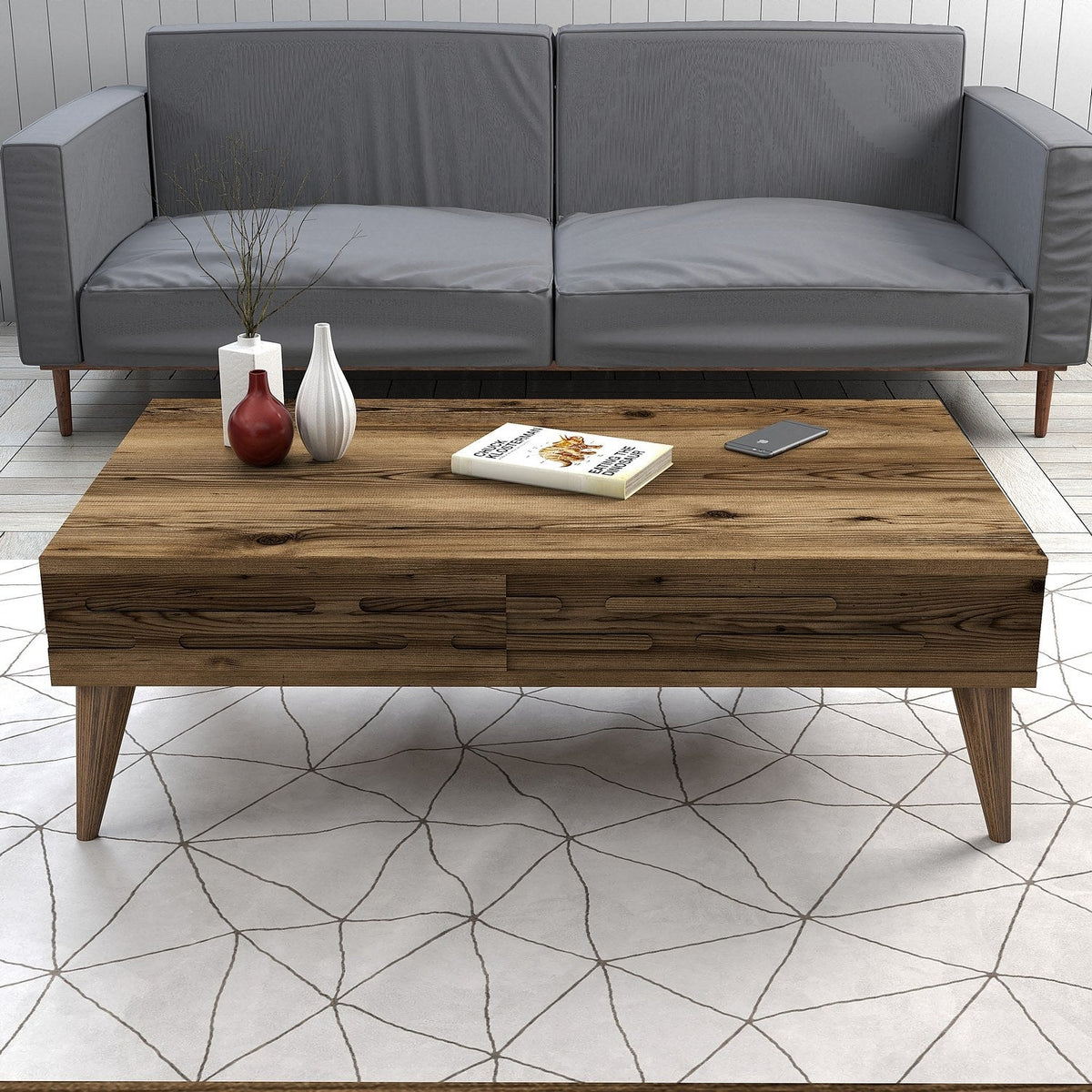 Nuc | SKU: 845HCT5394 | Set mobilă pentru sufragerie Valensiya 140, 140x45x35 cm, varianta Nuc, produs pentru amenajarea locuinței, disponibil online în România la CasaMob