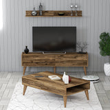 Set mobilă pentru sufragerie Valensiya 140, Diverse culori, 140x45x35 cm - Nuc | SKU: 845HCT5394 | Set mobilă pentru sufragerie Valensiya 140, 140x45x35 cm, varianta Nuc, produs pentru amenajarea locuinței, disponibil online în România la CasaMob