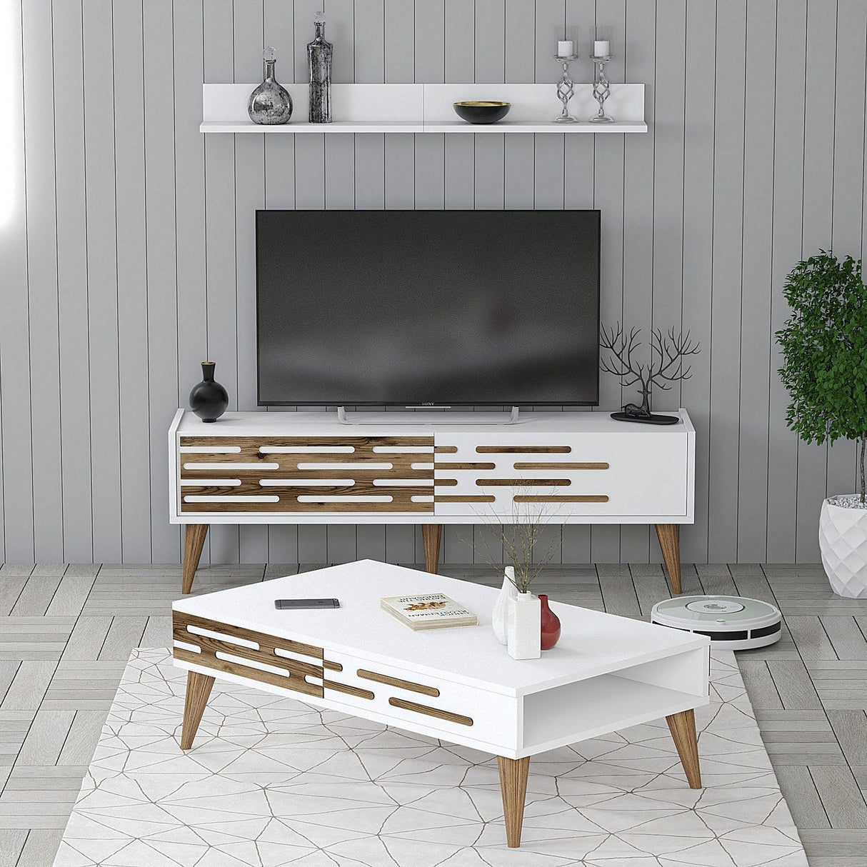 Set mobilă pentru sufragerie Valensiya 140, Diverse culori, 140x45x35 cm - Alb | SKU: 845HCT5397 | Set mobilă pentru sufragerie Valensiya 140, 140x45x35 cm, varianta Alb, produs pentru amenajarea locuinței, disponibil online în România la CasaMob