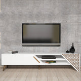 Comodă TV Beril 2, Diverse culori, 180x40x37 cm - Alb | SKU: 845HCT5501 | Comodă TV Beril 2, 180x40x37 cm, varianta Alb, produs pentru amenajarea locuinței, disponibil online în România la CasaMob