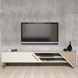 Comodă TV Beril 2, Diverse culori, 180x40x37 cm - Crem | SKU: 845HCT5502 | Comodă TV Beril 2, 180x40x37 cm, varianta Crem, produs pentru amenajarea locuinței, disponibil online în România la CasaMob