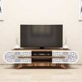 Comodă TV Defne, Diverse culori, Diverse dimensiuni - Nuc - Alb - 145x37x37 cm | SKU: 845HCT5504 | Comodă TV Defne, varianta Nuc - Alb - 145x37x37 cm, produs pentru amenajarea locuinței, disponibil online în România la CasaMob