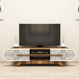 Comodă TV Defne, Diverse culori, Diverse dimensiuni - Nuc - Crem - 145x37x37 cm | SKU: 845HCT5505 | Comodă TV Defne, varianta Nuc - Crem - 145x37x37 cm, produs pentru amenajarea locuinței, disponibil online în România la CasaMob