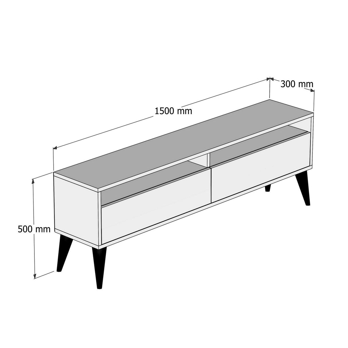 Comodă TV Best 2, Diverse culori, 150x50x30 cm - Alb | SKU: 845HCT5508 | Comodă TV Best 2, 150x50x30 cm, varianta Alb, produs pentru amenajarea locuinței, disponibil online în România la CasaMob