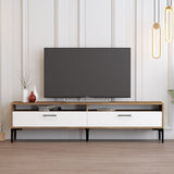 Comodă TV Istanbul 2, Diverse culori, 180x47x35 cm - Nuc - Alb | SKU: 845HCT5516 | Comodă TV Istanbul 2, 180x47x35 cm, varianta Nuc - Alb, produs pentru amenajarea locuinței, disponibil online în România la CasaMob