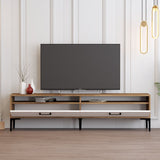 Comodă TV Istanbul 2, Diverse culori, 180x47x35 cm - Nuc - Alb | SKU: 845HCT5516 | Comodă TV Istanbul 2, 180x47x35 cm, varianta Nuc - Alb, produs pentru amenajarea locuinței, disponibil online în România la CasaMob
