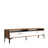 Comodă TV Istanbul 2, Diverse culori, 180x47x35 cm - Nuc - Alb | SKU: 845HCT5516 | Comodă TV Istanbul 2, 180x47x35 cm, varianta Nuc - Alb, produs pentru amenajarea locuinței, disponibil online în România la CasaMob
