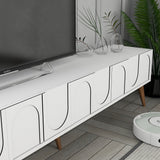 Comodă TV Lyon 44, Alb - Nuc, 180x35x44 cm