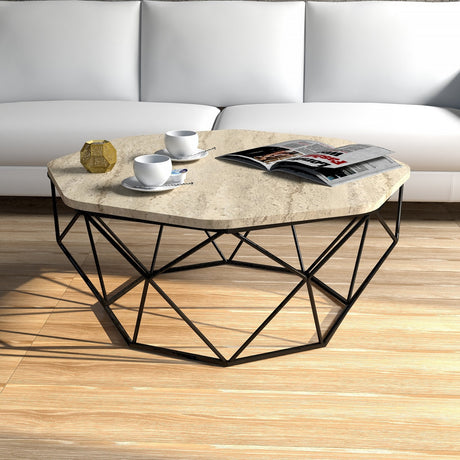 Măsuță de cafea Diamond, Travertin, 90x90x38 cm