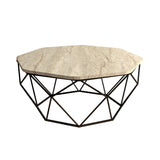 Măsuță de cafea Diamond, Travertin, 90x90x38 cm