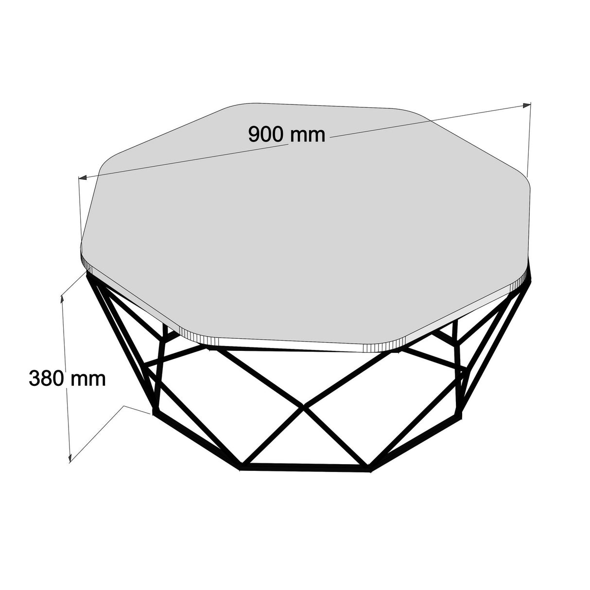 Măsuță de cafea Diamond, Travertin, 90x90x38 cm