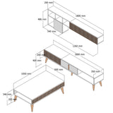 Set mobilă pentru sufragerie Milan, Diverse culori, 180x35x40 cm - Nuc - Travertin | SKU: 845HCT5609 | Set mobilă pentru sufragerie Milan, 180x35x40 cm, varianta Nuc - Travertin, produs pentru amenajarea locuinței, disponibil online în România la CasaMob
