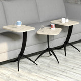 Set 3 măsuțe de cafea Pion 3, Travertin, 35x45x49 cm