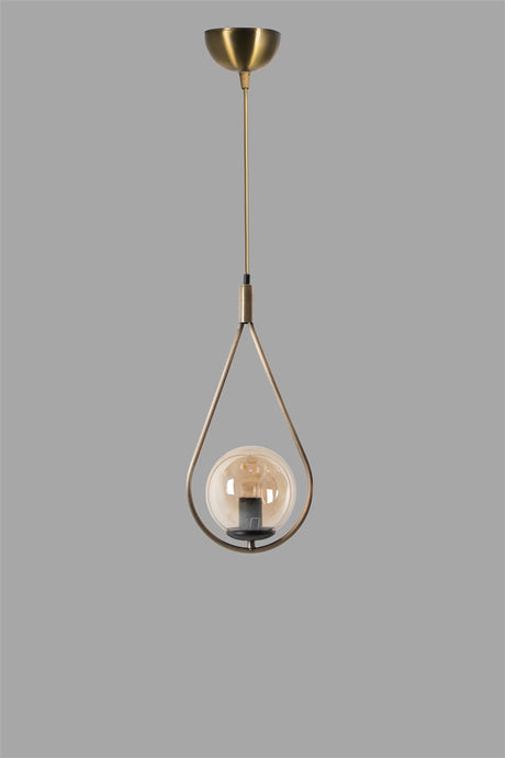 Lustră 8492-1, Alb - Copper, Ø20x80 cm