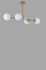 Lustră 8798-4, Auriu - Alb, Ø15x65 cm