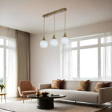 Lustră 8810-5, Alb - Auriu, Ø15x70 cm