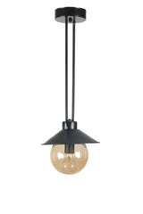 Lustră 8801-4, Amber - Negru, Ø23x60 cm