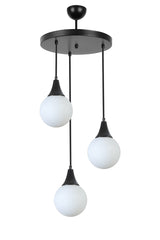 Lustră 8812-3, Negru - Alb, Ø30x70 cm
