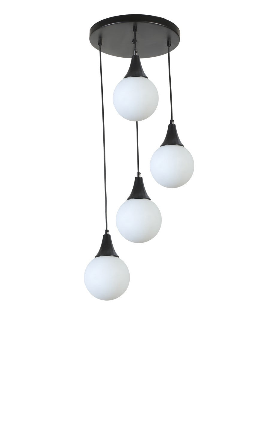 Lustră 8812-4, Negru - Alb, Ø30x70 cm