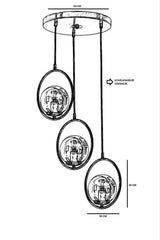 Lustra Ring Chandelier, Negru