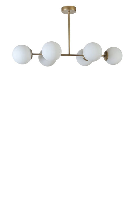Lustră 8798-6, Auriu - Alb, Ø15x65 cm
