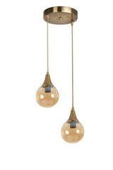Lustră 8809-2, Amber - Auriu, Ø25x70 cm