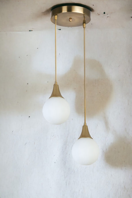 Lustră 8810-2, Alb - Auriu, Ø25x70 cm