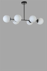 Lustră 8795-6, Negru - Alb, Ø15x65 cm