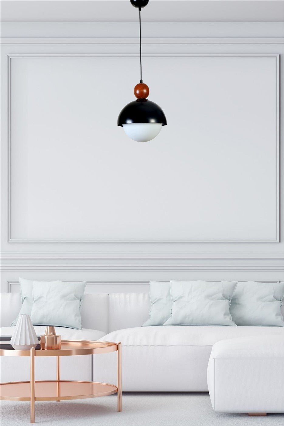 Lustră 8801-8, Negru - Alb, Ø25x70 cm
