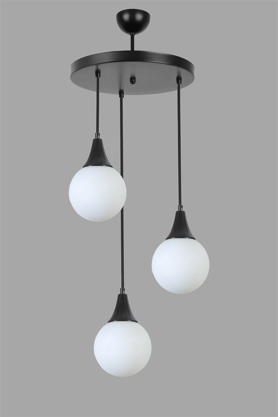 Lustră 8812-3, Negru - Alb, Ø30x70 cm