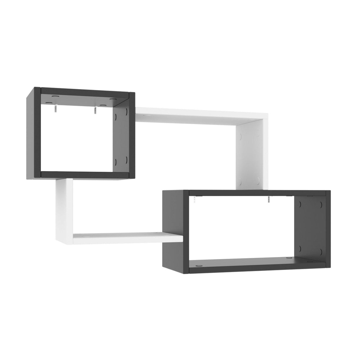Raft de perete Ayder, Nuc - Alb - Gri (diverse dimensiuni) - Antracit, SKU 854KLN1708