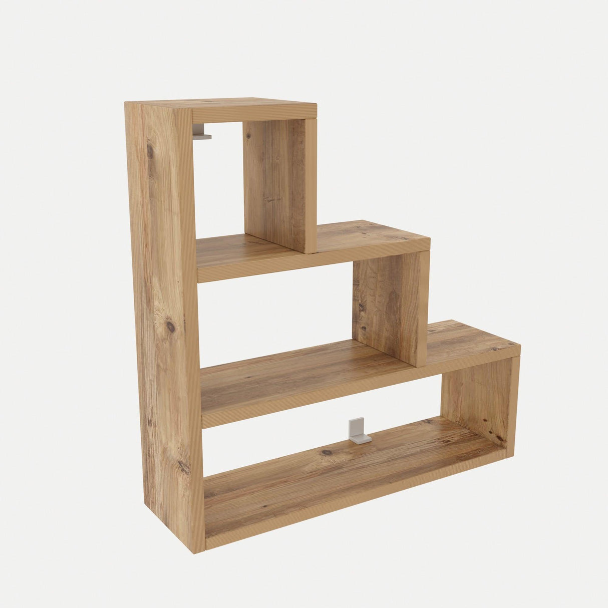 Raft de perete Piramit, Galben - Gri - Stejar - Alb, 62 x 62 x 18 cm - Stejar, SKU 854KLN1713