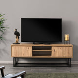 Comoda TV Belinda 140, Stejar  Negru, 140 x 50 x 40 cm