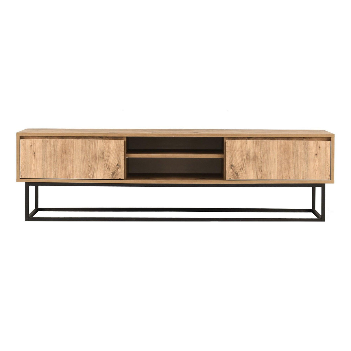 Comoda TV Belinda 140, Stejar  Negru, 140 x 50 x 40 cm