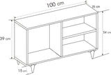 Comoda TV Zisino, Alb - Crem - Nuc - Gri (diverse dimensiuni) - Gri, SKU 854KLN3009