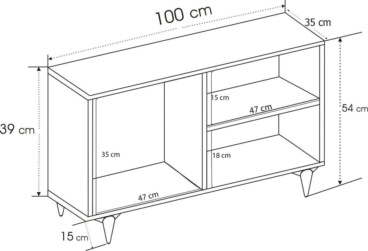 Comoda TV Zisino, Alb - Crem - Nuc - Gri (diverse dimensiuni) - Alb, SKU 854KLN3009