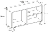 Comoda TV Zisino, Alb - Crem - Nuc - Gri (diverse dimensiuni) - Alb, SKU 854KLN3009