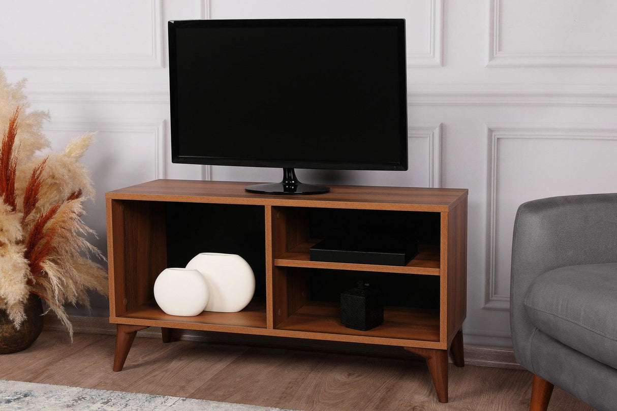 Comoda TV Zisino, Alb - Crem - Nuc - Gri (diverse dimensiuni) - Maro, SKU 854KLN3009